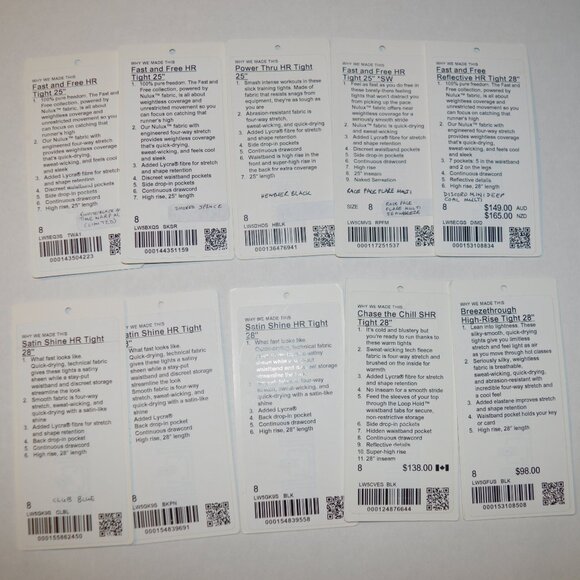 Lululemon Wmns Tights MEGA Lot - 15 Tights, Rare styles, Fast & Free +, ALL sz 8 - Picture 7 of 7